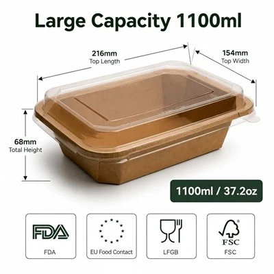 1100ml Bwyd-Bowlenni Octagonol gradd